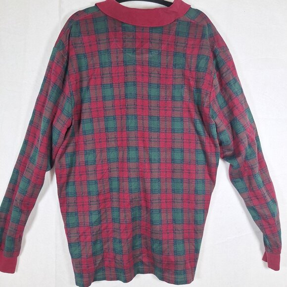 Lands End Mens long sleeve polo shirt plaid size XL - Picture 2 of 4